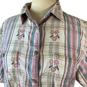 vintage 90s cottage grandmacore pink blouse